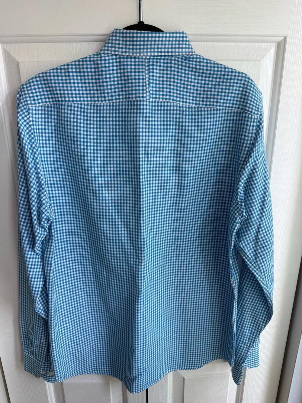 Banana Republic Men’s Blue and White Gingham Button-Down Shirt
